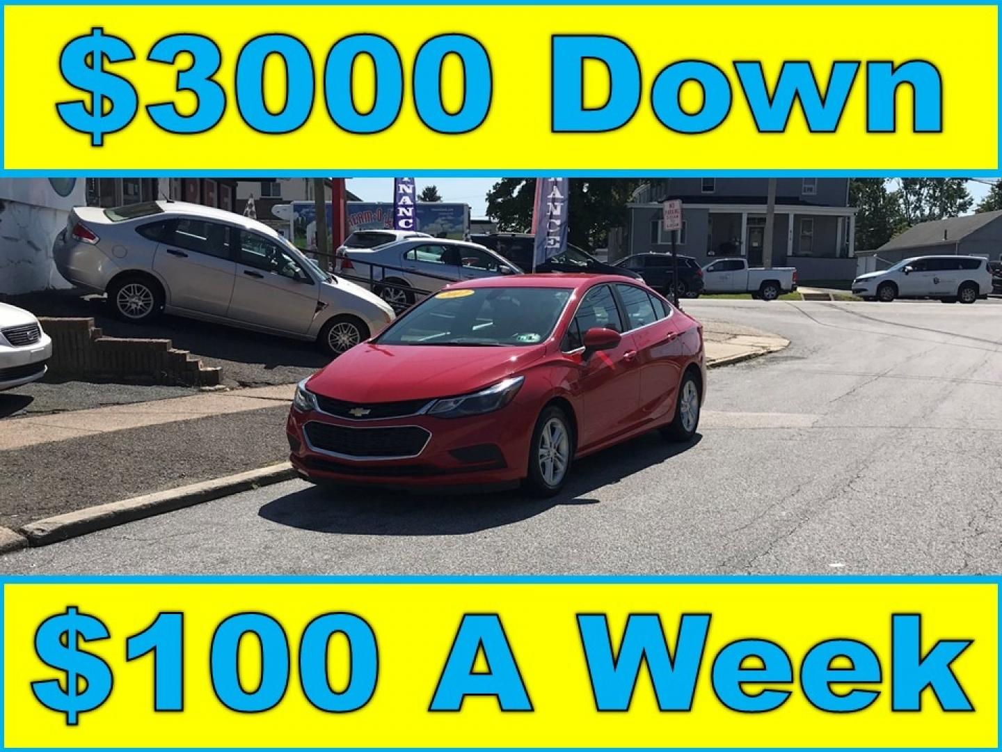 2017 Red /Gray Chevrolet Cruze LT Auto (1G1BE5SM0H7) with an 1.4L L4 DOHC 16V TURBO engine, 6A transmission, located at 577 Chester Pike, Prospect Park, PA, 19076, (610) 237-1015, 39.886154, -75.302338 - Photo#0